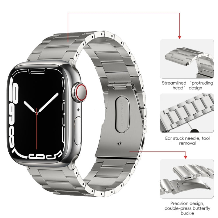 For Apple Watch 38mm PG63 Three-Bead Protrusion Titanium Metal Watch Band