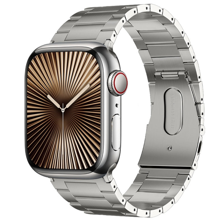 For Apple Watch Series 10 46mm PG63 Three-Bead Protrusion Titanium Metal Watch Band