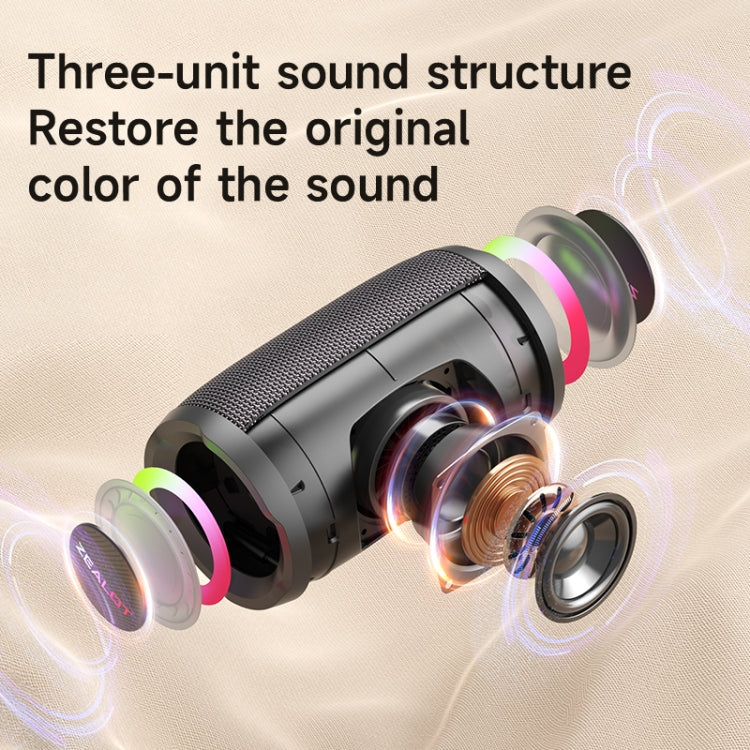 Zealot S61M RGB Rhythmic Light Karaoke Wireless Speaker, Style:Single Mic - Black