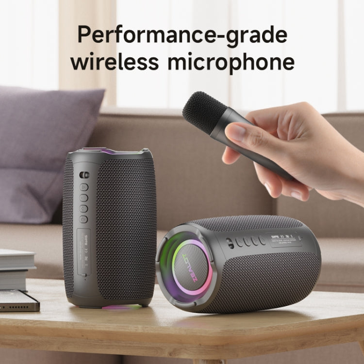 Zealot S61M RGB Rhythmic Light Karaoke Wireless Speaker, Style:Dual Mic - Black