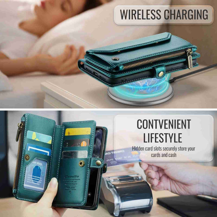 For iPhone 11 Pro Max CaseMe C36 Card Slots Zipper Wallet RFID Anti-theft Leather Phone Case