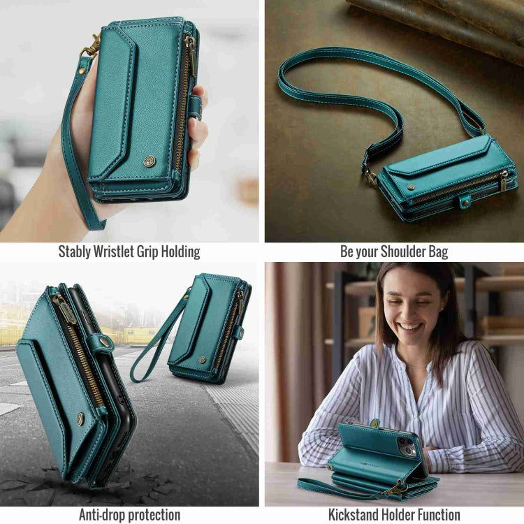 For iPhone 11 Pro Max CaseMe C36 Card Slots Zipper Wallet RFID Anti-theft Leather Phone Case