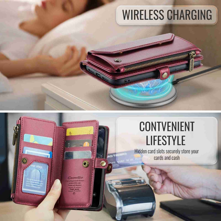 For iPhone 11 Pro Max CaseMe C36 Card Slots Zipper Wallet RFID Anti-theft Leather Phone Case