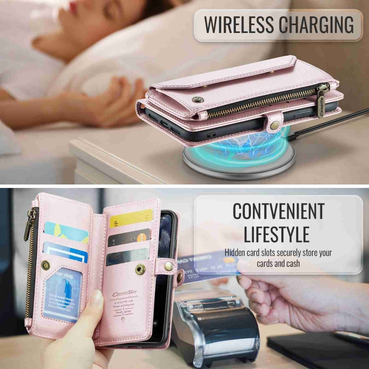 For iPhone 11 Pro Max CaseMe C36 Card Slots Zipper Wallet RFID Anti-theft Leather Phone Case