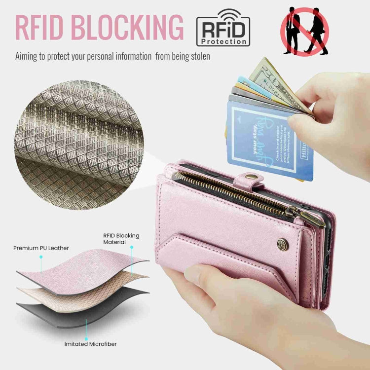 For iPhone 11 Pro Max CaseMe C36 Card Slots Zipper Wallet RFID Anti-theft Leather Phone Case