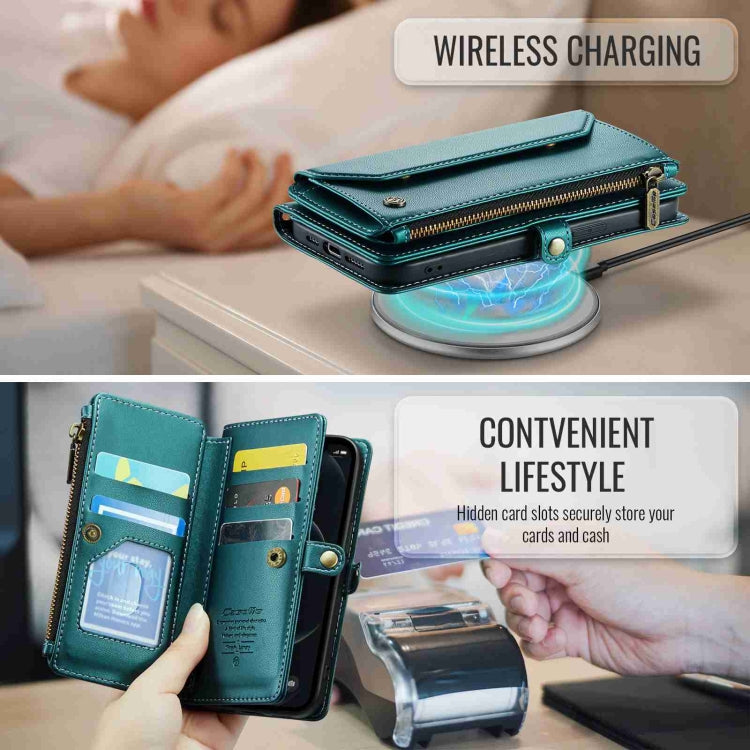 For iPhone 12 Pro Max CaseMe C36 Card Slots Zipper Wallet RFID Anti-theft Leather Phone Case