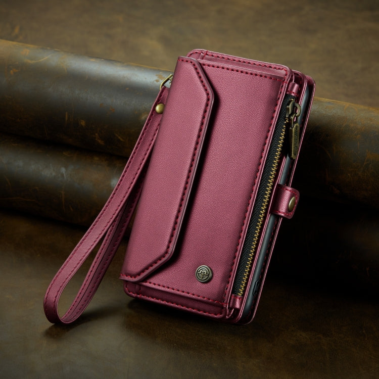 For iPhone 12 Pro Max CaseMe C36 Card Slots Zipper Wallet RFID Anti-theft Leather Phone Case