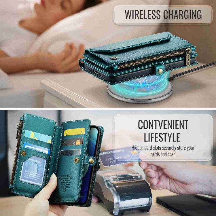 For iPhone 12 mini CaseMe C36 Card Slots Zipper Wallet RFID Anti-theft Leather Phone Case