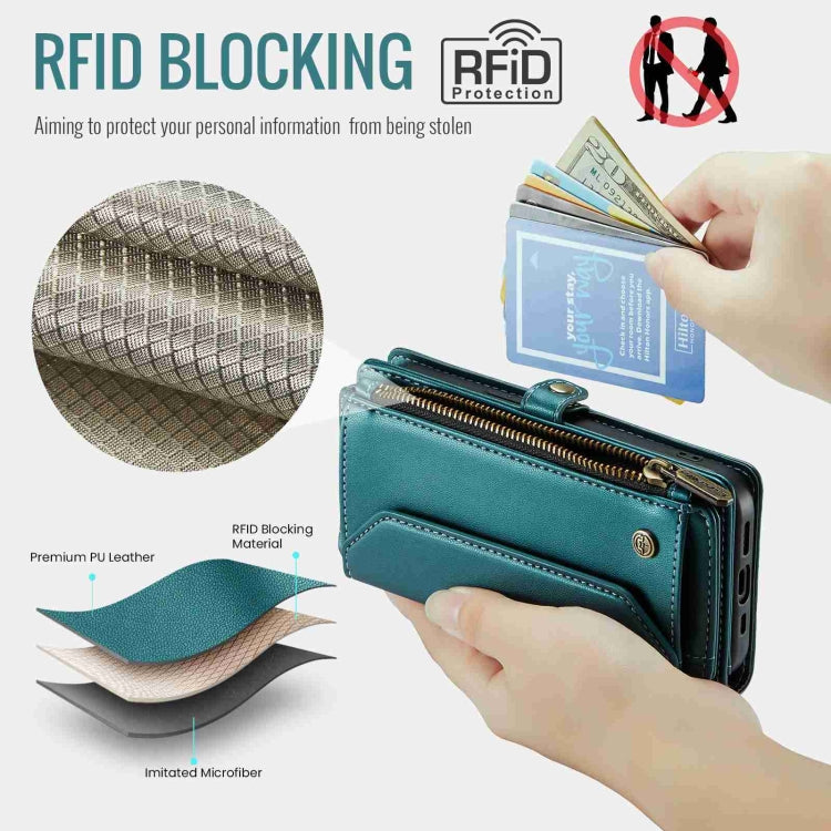 For iPhone 12 mini CaseMe C36 Card Slots Zipper Wallet RFID Anti-theft Leather Phone Case