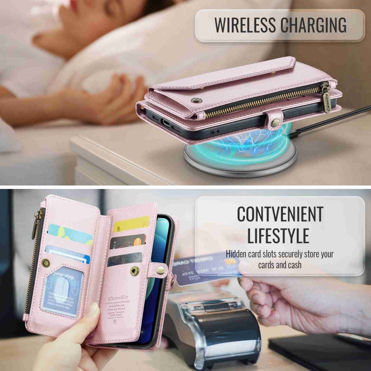 For iPhone 12 mini CaseMe C36 Card Slots Zipper Wallet RFID Anti-theft Leather Phone Case