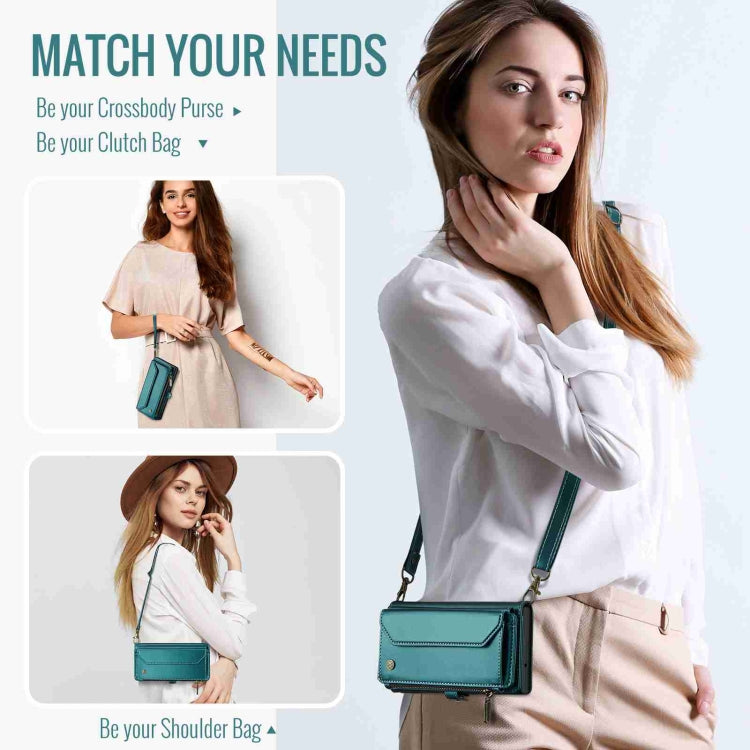 For iPhone 14 Plus CaseMe C36 Card Slots Zipper Wallet RFID Anti-theft Leather Phone Case