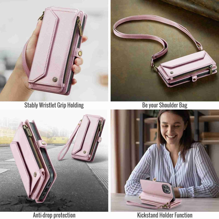 For iPhone 14 Pro CaseMe C36 Card Slots Zipper Wallet RFID Anti-theft Leather Phone Case