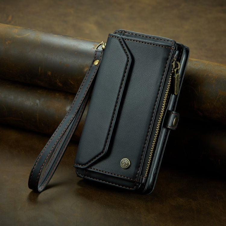 For iPhone SE 2022 / SE 2020 CaseMe C36 Card Slots Zipper Wallet RFID Anti-theft Leather Phone Case