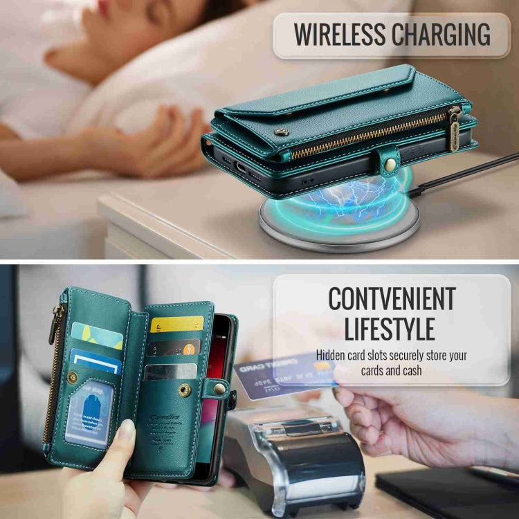 For iPhone SE 2022 / SE 2020 CaseMe C36 Card Slots Zipper Wallet RFID Anti-theft Leather Phone Case