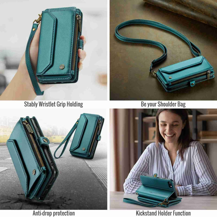 For iPhone SE 2022 / SE 2020 CaseMe C36 Card Slots Zipper Wallet RFID Anti-theft Leather Phone Case
