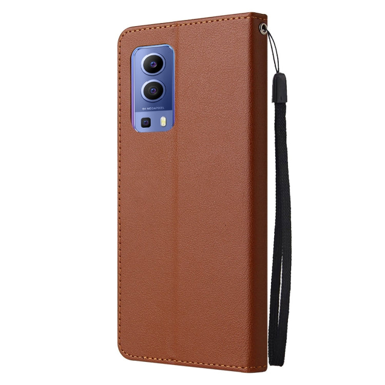 For vivo Y72 5G 3-Card Slots Multifunctional Leather Phone Case