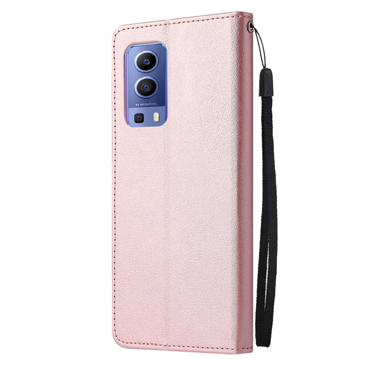For vivo Y72 5G 3-Card Slots Multifunctional Leather Phone Case