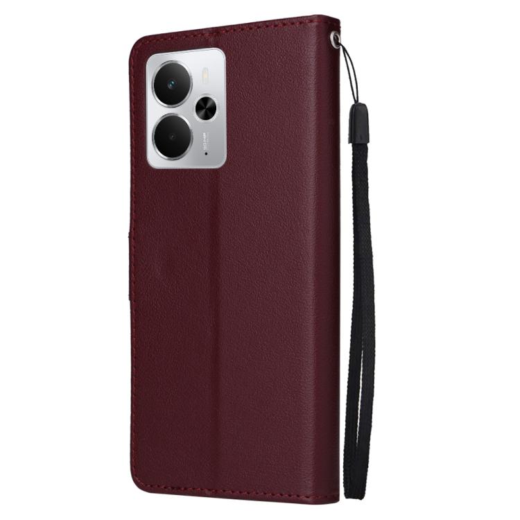 For Realme 14 5G 3-Card Slots Multifunctional Leather Phone Case