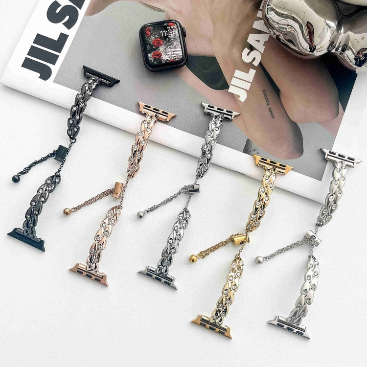 For Apple Watch Series 2 42mm Rhinestone Peacock Metal Bracelet Watch Band