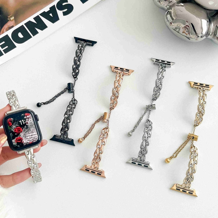 For Apple Watch Series 2 42mm Rhinestone Peacock Metal Bracelet Watch Band