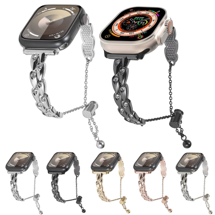For Apple Watch Series 2 42mm Rhinestone Peacock Metal Bracelet Watch Band