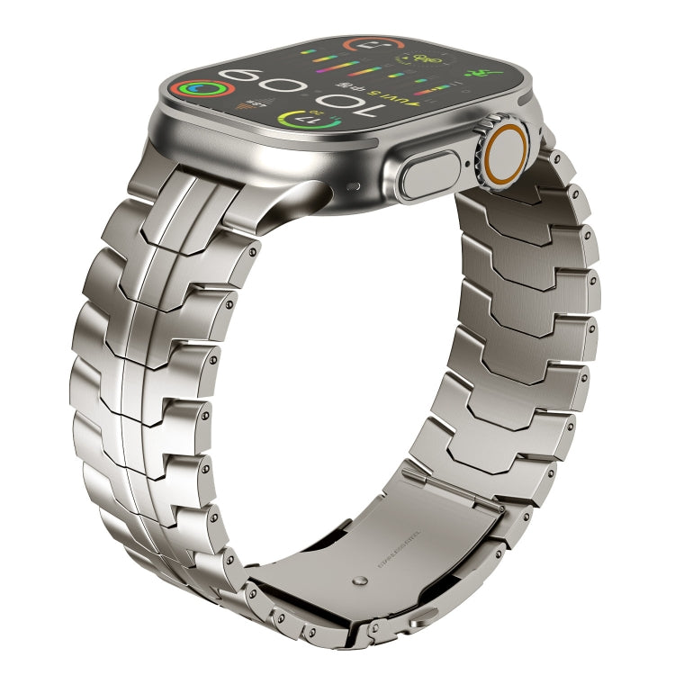For Apple Watch SE 2022 44mm Double Lock Buckle Turtle Titanium Steel Watch Band