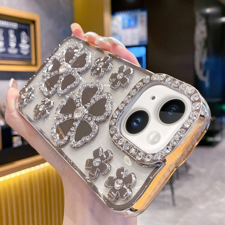 For iPhone 13 Electroplating Flower Diamond TPU Phone Case