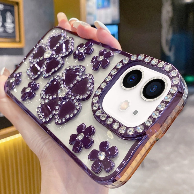 For iPhone 11 Electroplating Flower Diamond TPU Phone Case