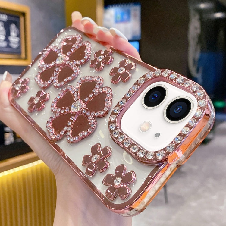 For iPhone 11 Electroplating Flower Diamond TPU Phone Case