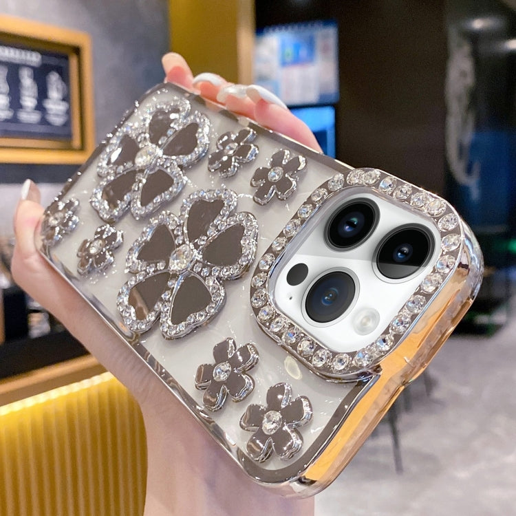 For iPhone 11 Pro Max Electroplating Flower Diamond TPU Phone Case