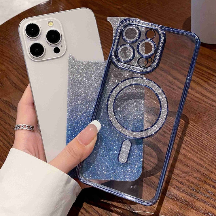 For iPhone 11 Diamond Gradient Glitter Plated MagSafe Phone Case