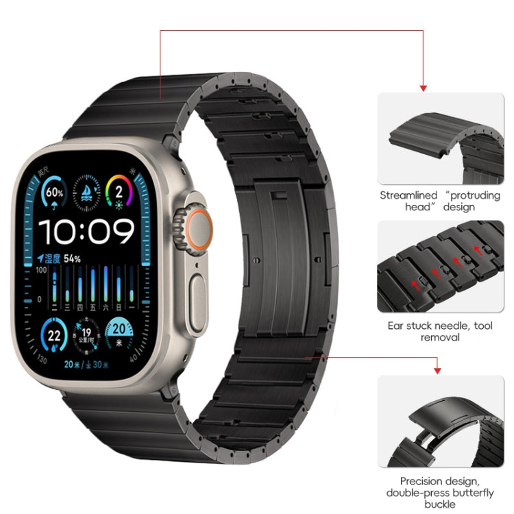 For Apple Watch Ultra 2 49mm PG65 Single Bead Bamboo Joint Spring Bars Titanium Metal Watch Band