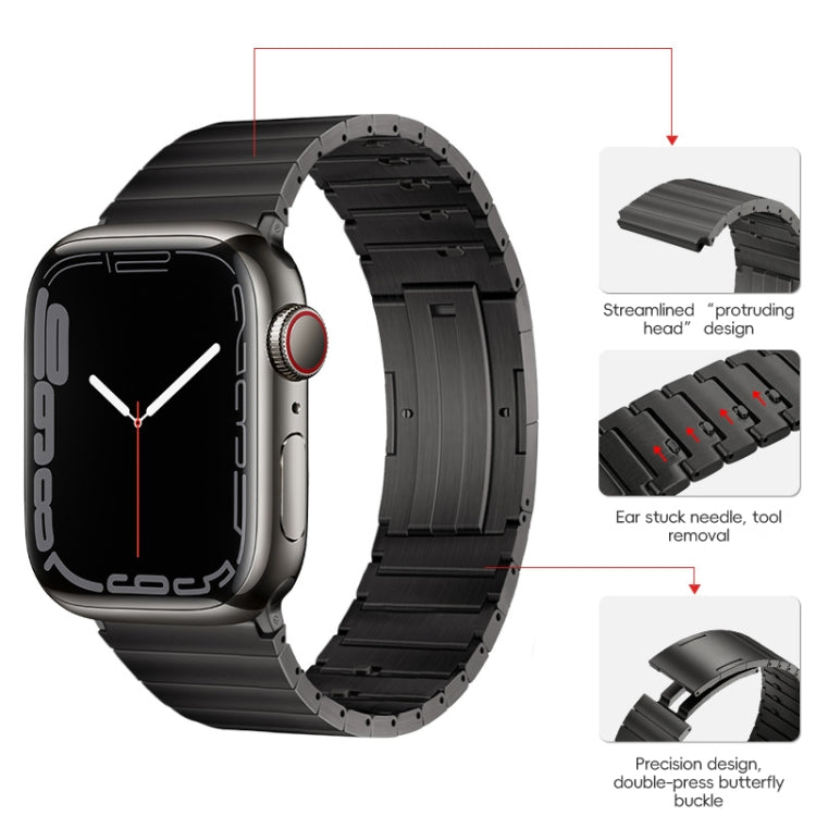 For Apple Watch Series 9 41mm PG65 Single Bead Bamboo Joint Spring Bars Titanium Metal Watch Band