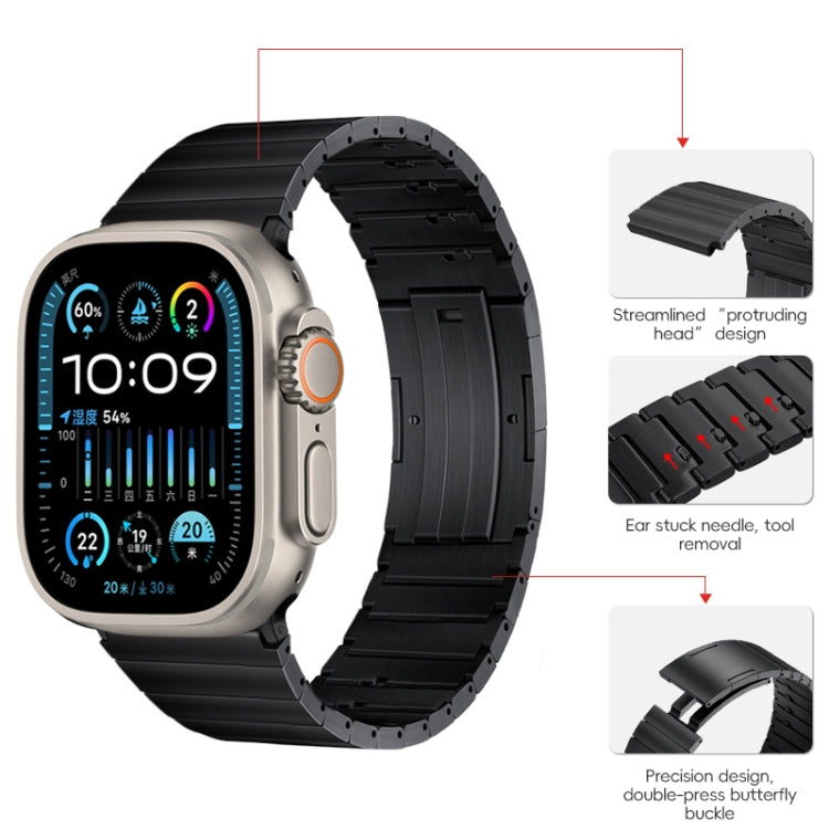 For Apple Watch Ultra 49mm PG65 Single Bead Bamboo Joint Spring Bars Titanium Metal Watch Band