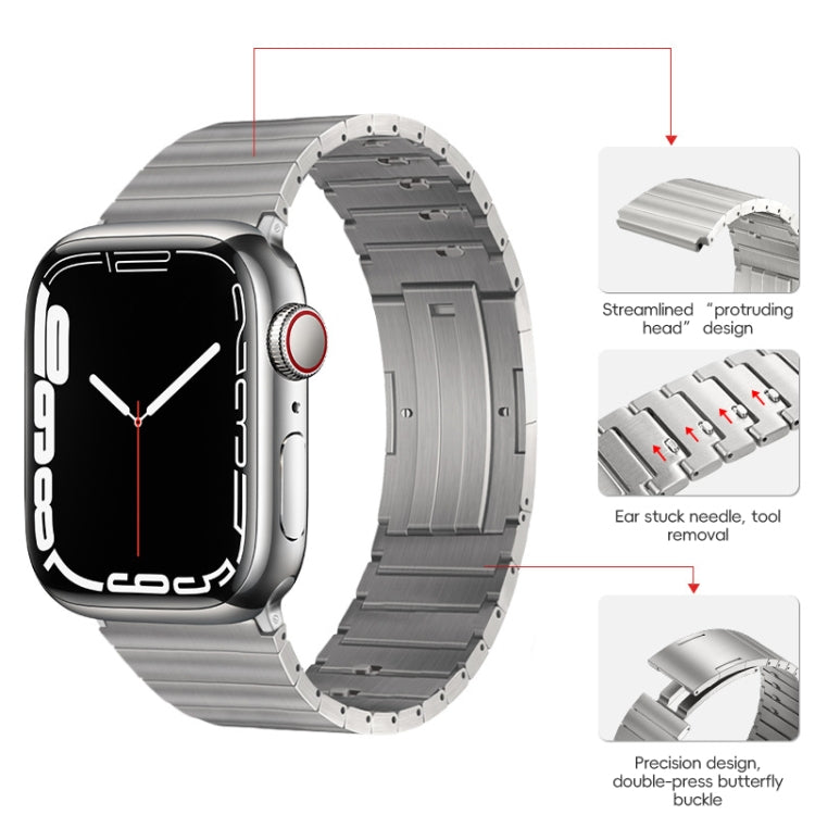 For Apple Watch 42mm PG65 Single Bead Bamboo Joint Spring Bars Titanium Metal Watch Band
