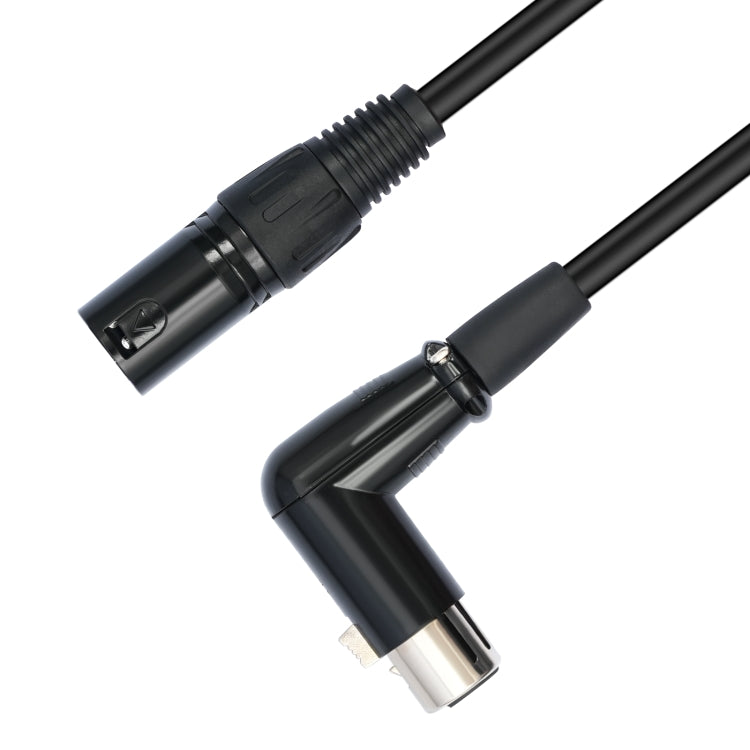 XK041L XLR 3pin Straight Male to Elbow Female Audio Cable, Length:10m - Black