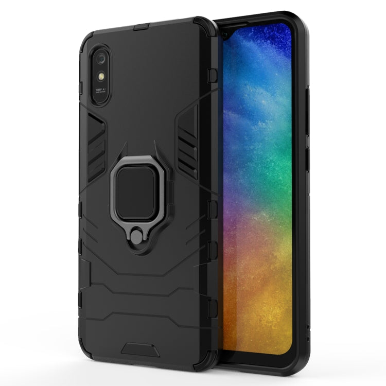 For Xiaomi Redmi 9A PC + TPU Anti-fall Protective Case with Magnetic Ring Holder
