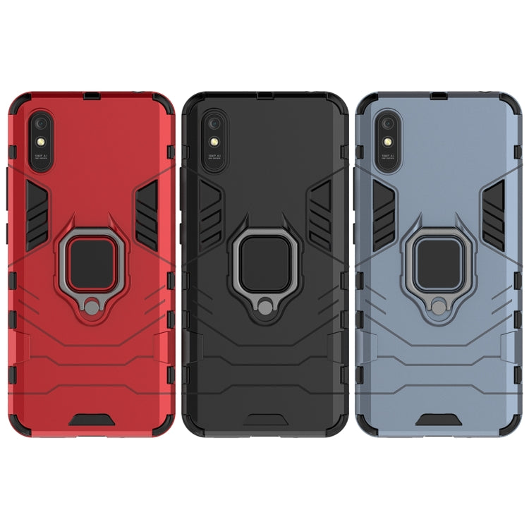 For Xiaomi Redmi 9A PC + TPU Anti-fall Protective Case with Magnetic Ring Holder
