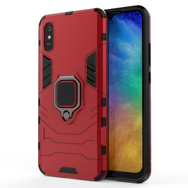 For Xiaomi Redmi 9A PC + TPU Anti-fall Protective Case with Magnetic Ring Holder