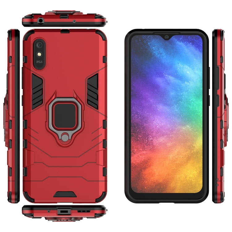 For Xiaomi Redmi 9A PC + TPU Anti-fall Protective Case with Magnetic Ring Holder