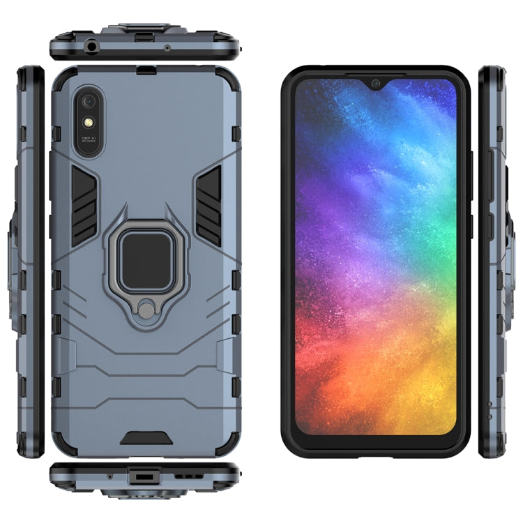 For Xiaomi Redmi 9A PC + TPU Anti-fall Protective Case with Magnetic Ring Holder