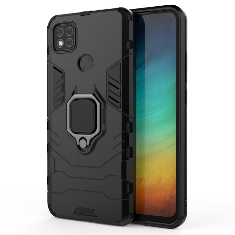 For Xiaomi Redmi 9C PC + TPU Anti-fall Protective Case with Magnetic Ring Holder