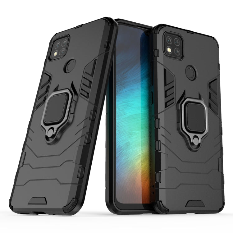 For Xiaomi Redmi 9C PC + TPU Anti-fall Protective Case with Magnetic Ring Holder