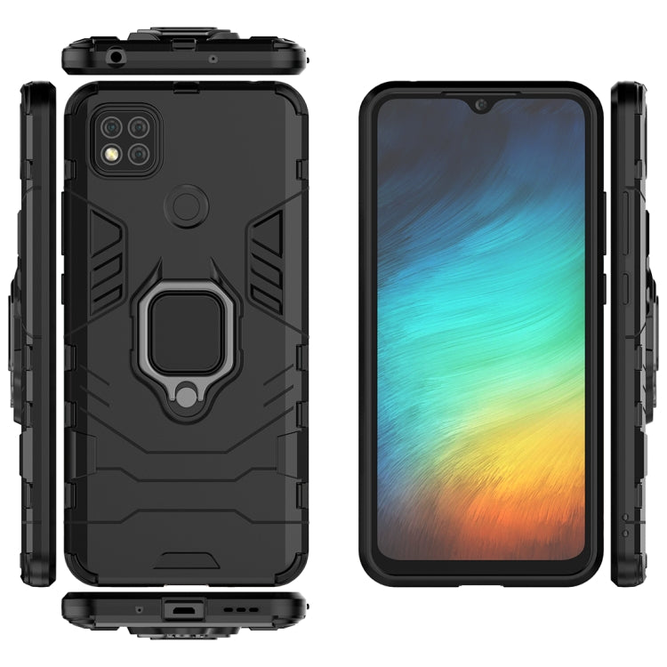 For Xiaomi Redmi 9C PC + TPU Anti-fall Protective Case with Magnetic Ring Holder
