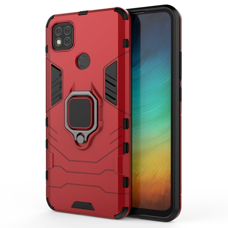 For Xiaomi Redmi 9C PC + TPU Anti-fall Protective Case with Magnetic Ring Holder