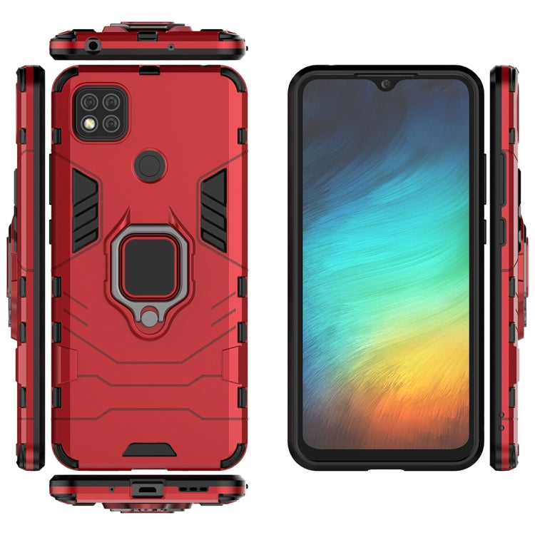 For Xiaomi Redmi 9C PC + TPU Anti-fall Protective Case with Magnetic Ring Holder