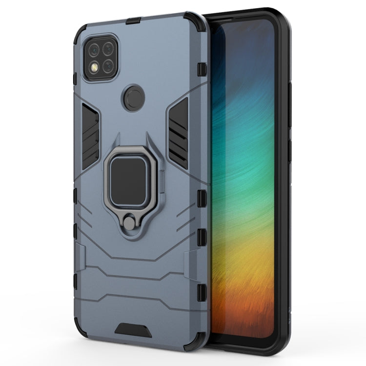 For Xiaomi Redmi 9C PC + TPU Anti-fall Protective Case with Magnetic Ring Holder