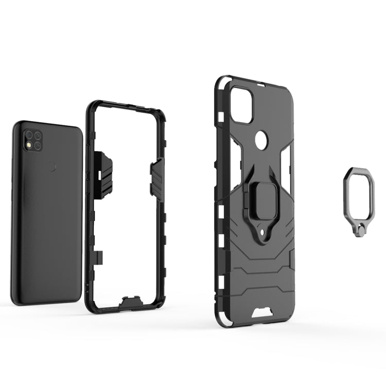 For Xiaomi Redmi 9C PC + TPU Anti-fall Protective Case with Magnetic Ring Holder