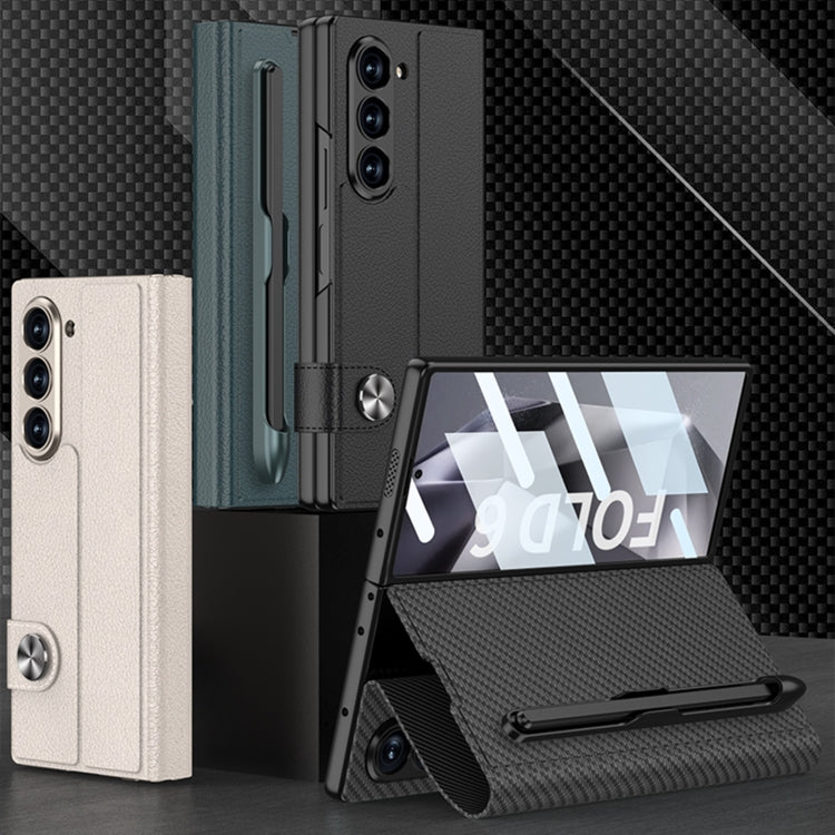 For Samsung Galaxy Z Fold6 GKK Integrated Flip Leather Case with Pen Slotm, Stylus Not Included
