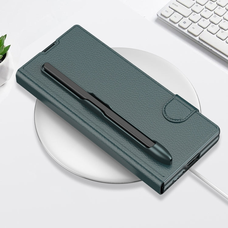 For Samsung Galaxy Z Fold6 GKK Integrated Flip Leather Case with Pen Slotm, Stylus Not Included